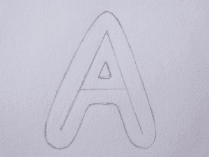 Perfect width bubble letter a