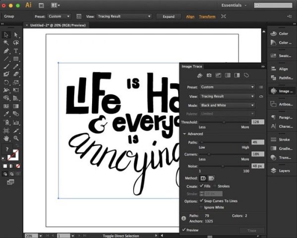 How to Digitize Hand Lettering Using Illustrator’s Image Trace ...