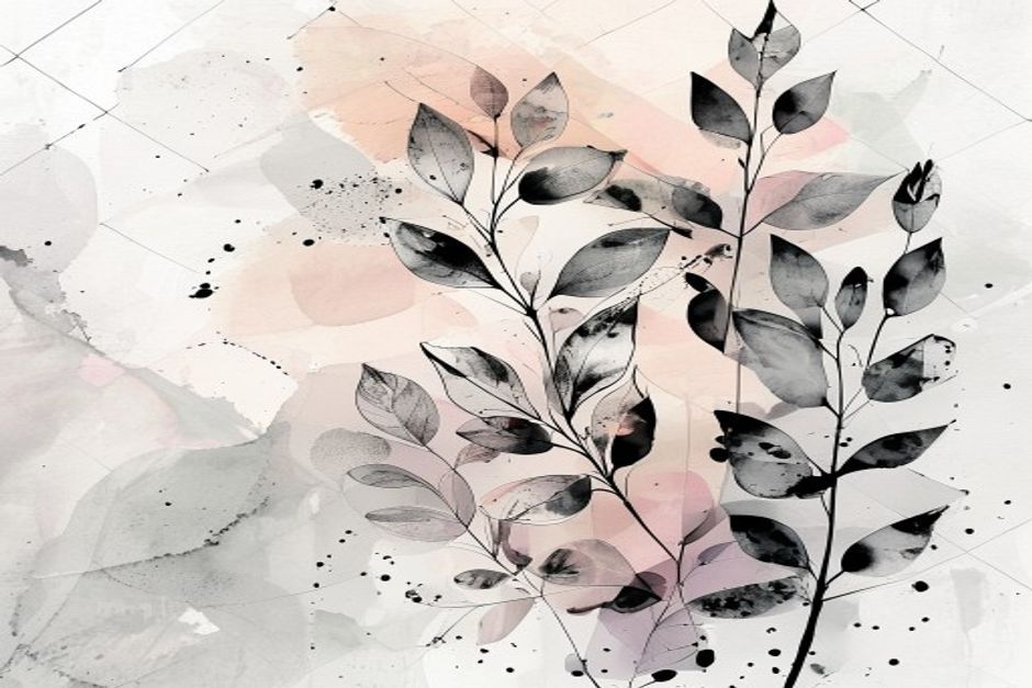 Ink-watercolor layering technique - crisp calligraphy over soft dried watercolor background